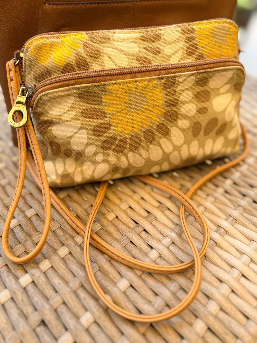 Relic Canvas Floral Print Multi Compartment Crossbody Bag